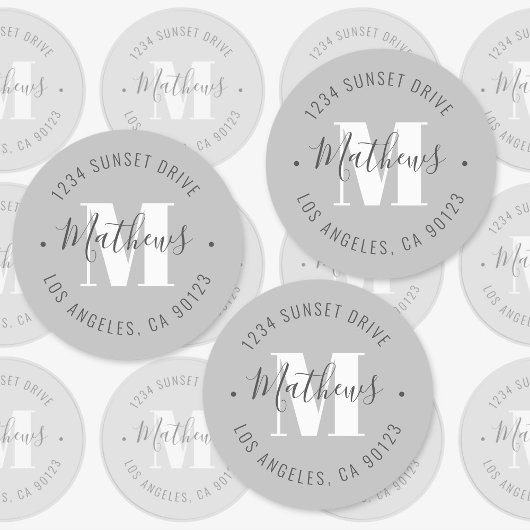 Klassieke monogramnaam/Circulaire tekst Waterdicht Labels