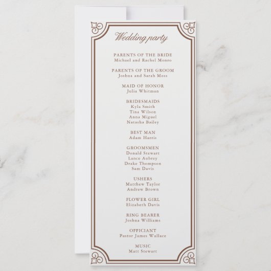 Klassieke Monorgam Bruin Ecru Bruiloft Crest Progr (Achterkant)