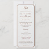 Klassieke Monorgam Bruin Ecru Bruiloft Crest Progr (Voorkant)