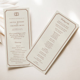 Klassieke Monorgam Bruin Ecru Bruiloft Crest Progr