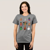 Klassieke Monsters Gingerbread Mannen Tri-Blend Shirt (Voorkant volledig)