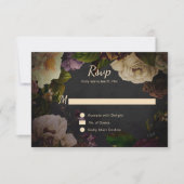 Klassieke Moody Florals op Zwarte RSVP (Voorkant)