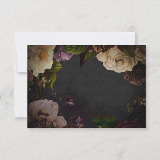 Klassieke Moody Florals op Zwarte RSVP (Achterkant)