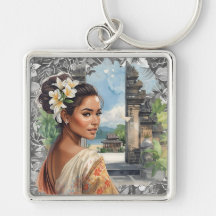 Klassieke, mooie Balinese vrouwen en tropisch para