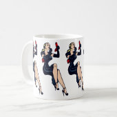 Klassieke mooie blonde retro glamour girl pin-up koffiemok (Voorkant links)