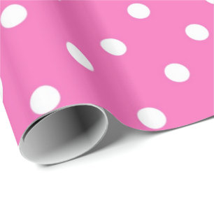 Klassieke, mooie, elegante roze en witte poka-stip cadeaupapier