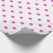 Klassieke, mooie, elegante roze en witte poka-stip cadeaupapier (Hoek)
