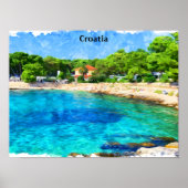 Klassieke Mooie Kroatië Adria kust landschap Poster (Voorkant)