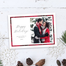 Klassieke mooie rode geruite fotolijst vakantiekaa