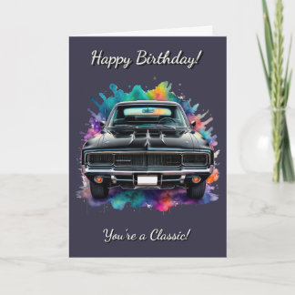Klassieke Mopar Spier Auto Verjaardag Kaart
