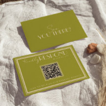 Klassieke mosgroene luxe QR-code bruiloft met oude