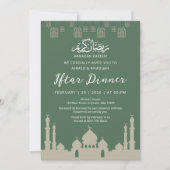 Klassieke moskeesilhouet Ramadan Iftar-diner Kaart (Voorkant)