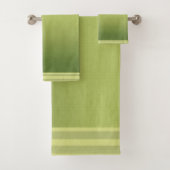 Klassieke Moss Green met Striped Border Towel Bad Handdoek (Insitu)