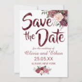 Klassieke mosterd Roos Floral op wit Save The Date (Voorkant)