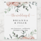 Klassieke mosterdroze roze oranje etiketten voor w (Enkel label)