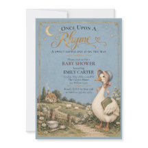Klassieke Mother Goose babyshower uitnodiging
