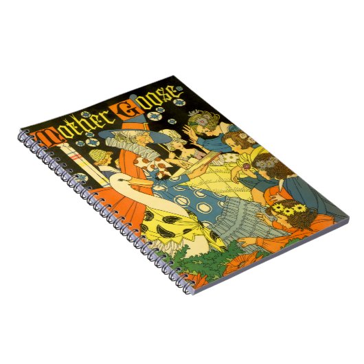 Klassieke Mother Goose leest een boek voor aan kin Notitieboek (Rechterzijde)