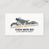 Klassieke motor, Auto Mechanic & Reparaties Visitekaartje (Voorkant)