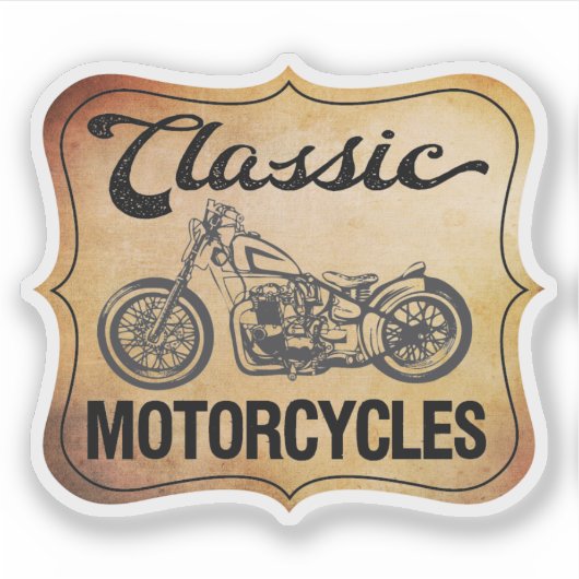 Klassieke motor vintage stijl sticker (Voorkant)