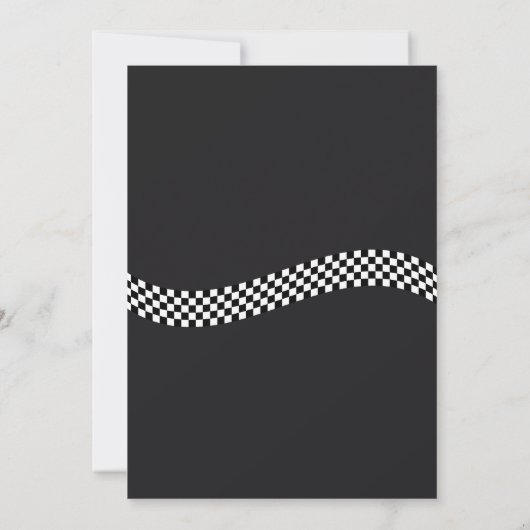 Klassieke motorbruiloft kaart (Achterkant)