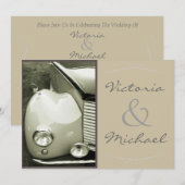 Klassieke  motorbruiloft kaart (Voorkant / Achterkant)