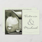 Klassieke  motorbruiloft kaart (Voorkant / Achterkant)