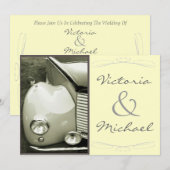 Klassieke  motorbruiloft kaart (Voorkant / Achterkant)