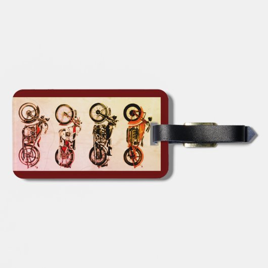 KLASSIEKE  MOTORCYCLI BAGAGELABEL (Achterkant horizontaal)