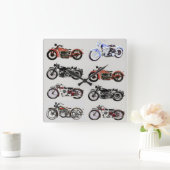 KLASSIEKE MOTORCYCLI VIERKANTE KLOK (Huis)