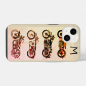 KLASSIEKE MOTORCYCLUS MONOGRAM iPhone HOESJE (Achterkant horizontaal)