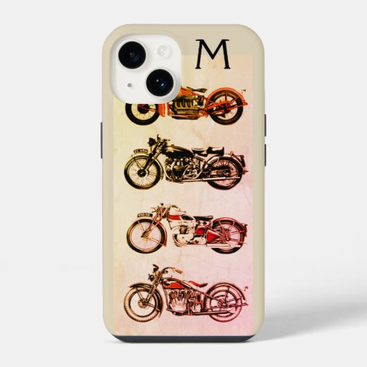 KLASSIEKE MOTORCYCLUS MONOGRAM iPhone HOESJE (Achterkant)