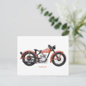 Klassieke motorfiets 125 HD_Texturized Briefkaart (Staand voorkant)