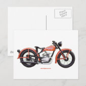 Klassieke motorfiets 125 HD_Texturized Briefkaart (Voorkant / Achterkant)