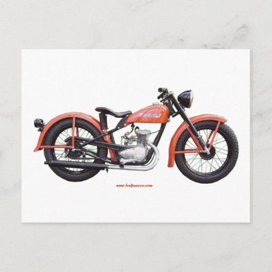 Klassieke motorfiets 125 HD_Texturized Briefkaart (Voorkant)