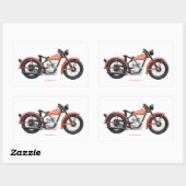 Klassieke Motorfiets 125 HD_Texturized Rechthoekige Sticker (Vel)