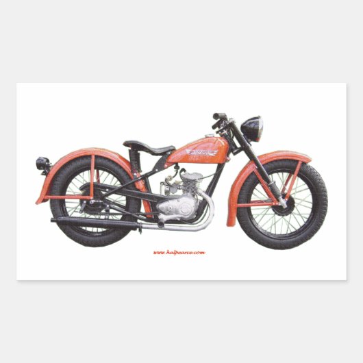 Klassieke Motorfiets 125 HD_Texturized Rechthoekige Sticker (Voorkant)