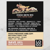 Klassieke Motorfiets, Auto Mechanic & Reparaties A Flyer (Voorkant)