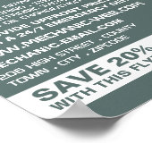 Klassieke Motorfiets, Auto Mechanic & Reparaties A Poster (Hoek)