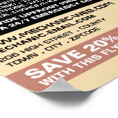 Klassieke Motorfiets, Auto Mechanic & Reparaties A Poster (Hoek)