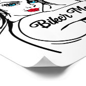 Klassieke motorfiets biker mam oma poster (Hoek)