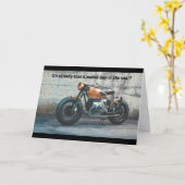Klassieke motorfiets (Birthday Card) Kaart (Gele Bloem)
