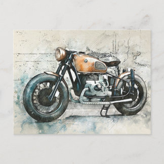 Klassieke motorfiets BMW Briefkaart