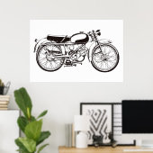Klassieke motorfiets I Poster (Thuiskantoor)