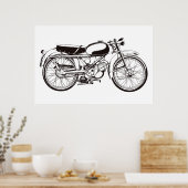 Klassieke motorfiets I Poster (Keuken)