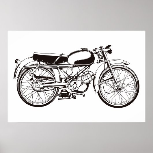 Klassieke motorfiets I Poster (Voorkant)