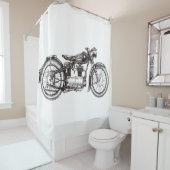 Klassieke motorfiets III Douchegordijn (In situ)