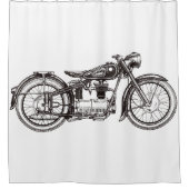 Klassieke motorfiets III Douchegordijn (Voorkant)