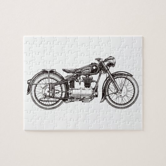 Klassieke motorfiets III Legpuzzel (Horizontaal)