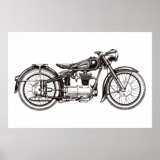 Klassieke motorfiets III Poster (Voorkant)