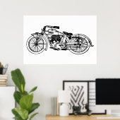 Klassieke motorfiets IV Poster (Thuiskantoor)